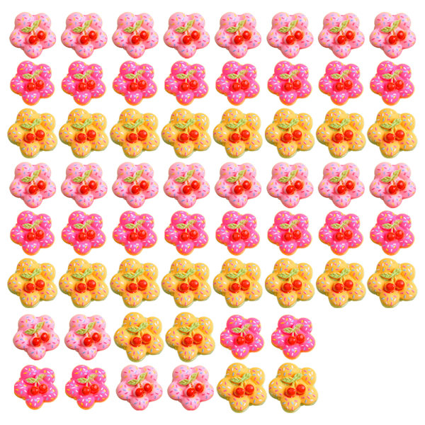 60 stk Harpiks Charms, Søte Harpiks Charms Flatback Perler Tilbehør for DIY Håndverk, Scrapbooking, Hårklipp