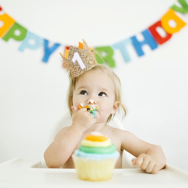 Glitterkrone for 1-årsdag, 1-årsdag Partyhatt