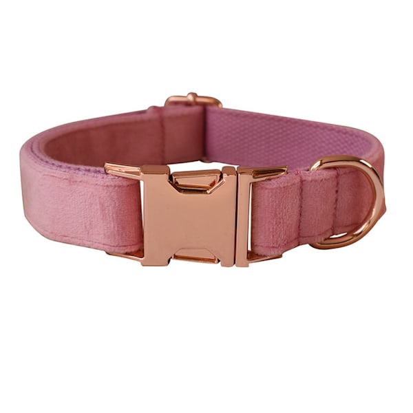 Sammetslen hundhalsband och koppel, supermjukt och smidigt, kraftigt guldspänne, justerbart hundhalsband
