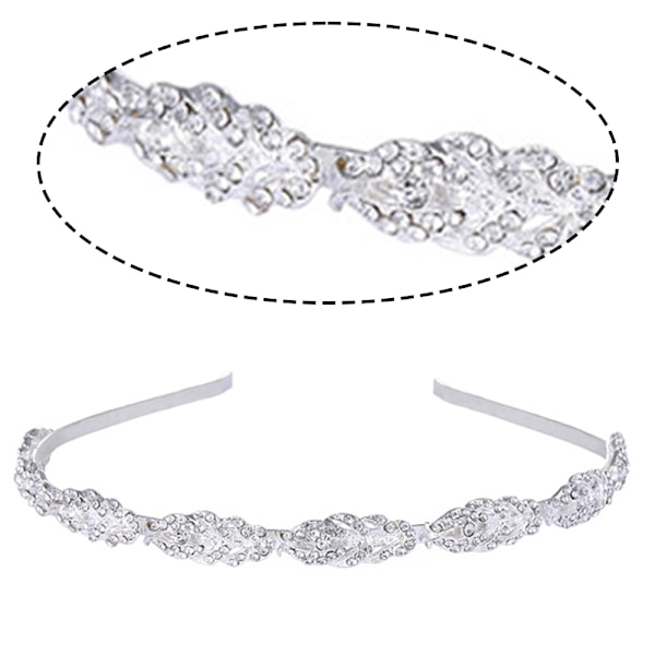 Blomsterdesign Rhinestone Krystall Bryllupshodeband Brudesmykker Enkelt Design Brudeshodeband
