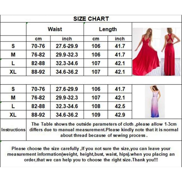 Kvinnors Aftonklänning Lång Bal Klänning Multi-Way Wrap Omvandlingsbar Golvlång Bröllop Halter Maxi Klänning Hög Elasticitet$Infinity Klänning Med Bandeau