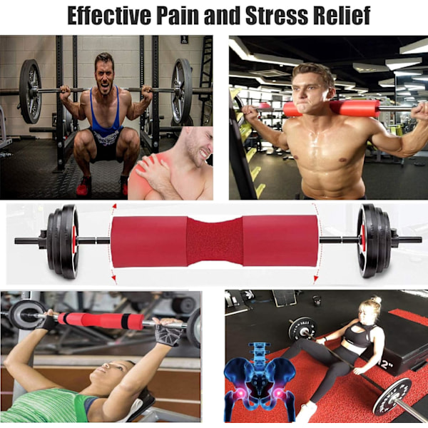 Barbell Pads Ekstra tykke barbell squat pads med velcro-lukninger til hip thrusts, vægtløftning og tunge squats til standard olympiske barbell stænger