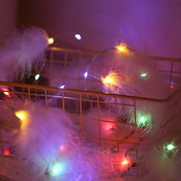 Feather String Lights, led dekorativa lampor, Fjärrkontroll Romantisk vägghängande gardin dekoration$Fjäder String Lights Fairy Lights Batteri