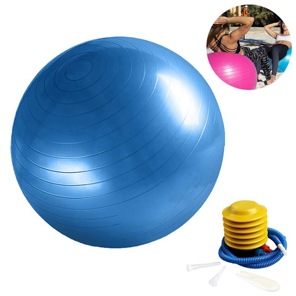 Træningsbold, Yoga Bold Stol med Hurtig Pumpe, Stabilitet Fitness Bold til Fødsel & Core Styrketræning & Fysioterapi