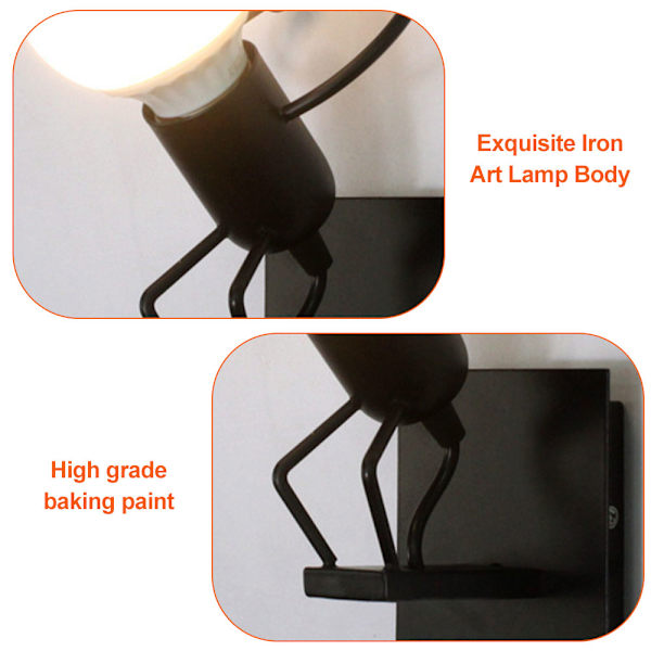 Metall vegglampe Barnefigur vegglampe Soverom mini