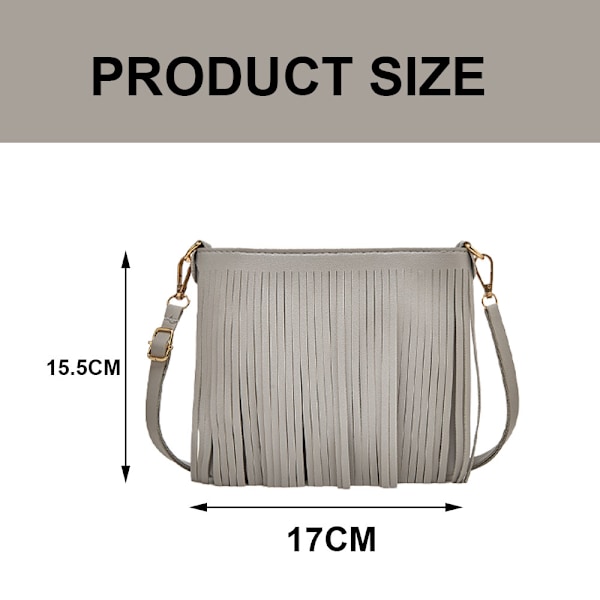 Flicka läder crossbody väska med fransar Damplånbok Daglig axelväska