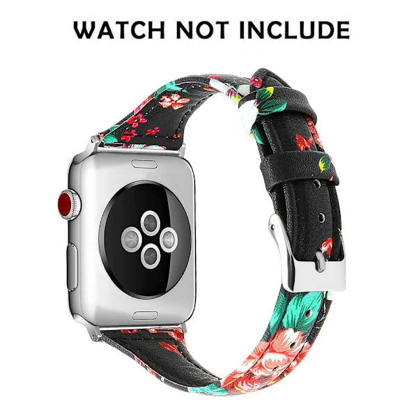 Læderremme Kompatibel med Apple Watch 38mm-40mm /42mm-44mm, Top Grain Læderrem Slank & Tynd Armbånd til iWatch Serie 5/4/3/2/1