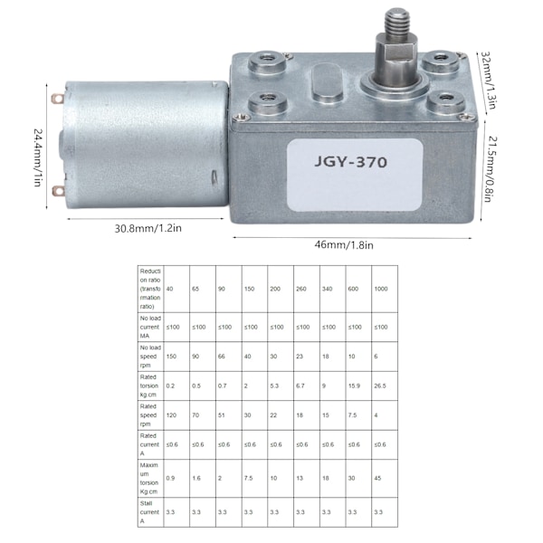 DC-motor med korrosionsbeständighet, överlägsen prestanda, låg energiförbrukning, växelmotor DC6V23RPM