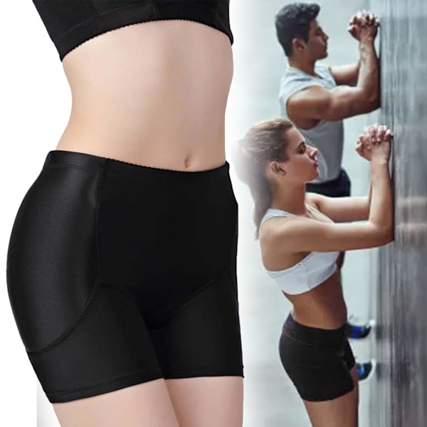 Hip Up Padded Enhancer för Kvinnor Sömlös Plump Crotch Stretchig Andningsbar Butt Padded Underkläder Svart L