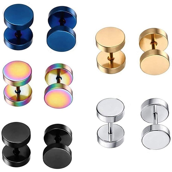 Hantelörhängen Antiallergisk Rostfritt Stål Storlekar 6mm, 8mm, Olika Färger