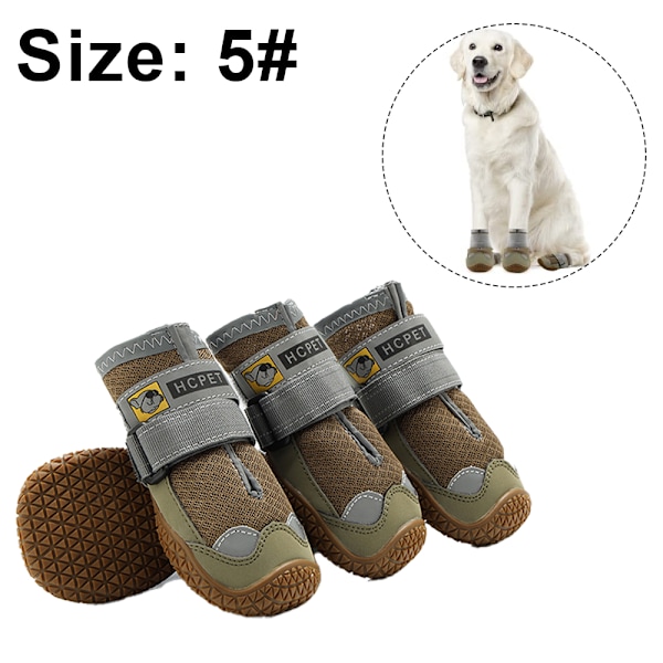 Åndbare Hunde-Sko til Alt Vejr, Anti-Slip Hvalpe-Sko Potebeskytter med Reflekterende Strimler