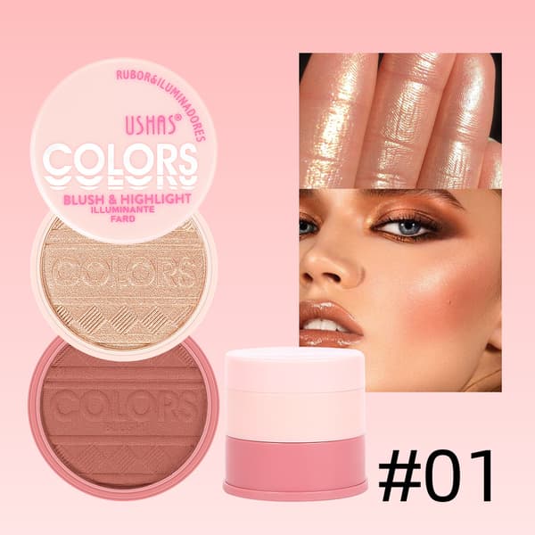 Vanntett og langvarig rouge UF083 highlighter + rouge