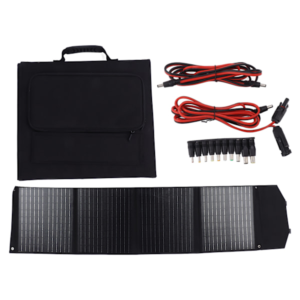 Foldbar Solpanel Vandtæt Bærbar 4 Foldbar Solpanel Batterilader til Camping Udendørs 100W 18V