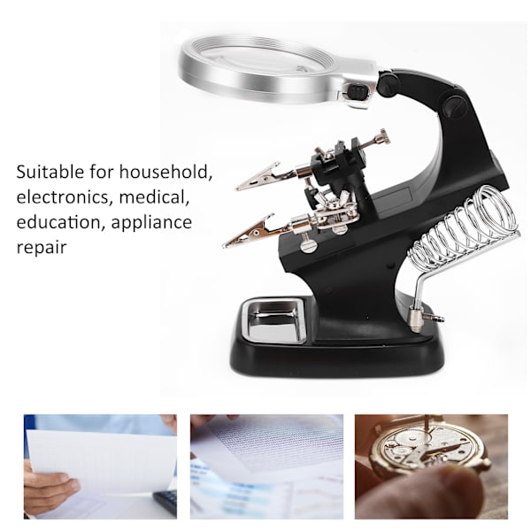 TH-7023B Skrivbordsförstoringsglas Högdefinition Förstoringsglas med LED-lampa för Läsning Reparation