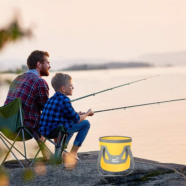 Fiskhink Vikbar Hink Utomhus Bekvämlighet Fiske-Multifunktionell Bärbar Vikbar Tvätthink Vikbar Hink Vattenbehållare Fiske