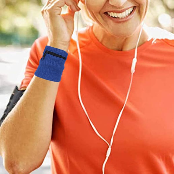 Sport-Armband Handledsficka Blixtlås Handleds-Plånbok - Löpning Tennis Handleds-Plånbok Tjock Enfärgad Svettbands-Plånbok för Nycklar ID-Kort