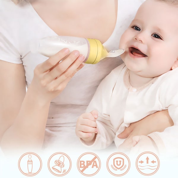 Squeeze Frisk Fruktmater | Kornmatingsflaske for Pure, Fast Mat, Smoothie