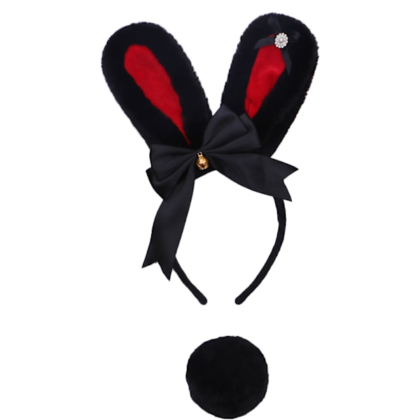 Kaninører og hale sæt, Plys Påske Kaninører Pandebånd Hale Kanin Halloween Kostume Tilbehør