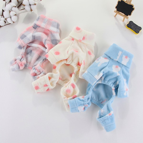 Vinterdjur fyrbenta hög krage varm vinter hundpyjamas