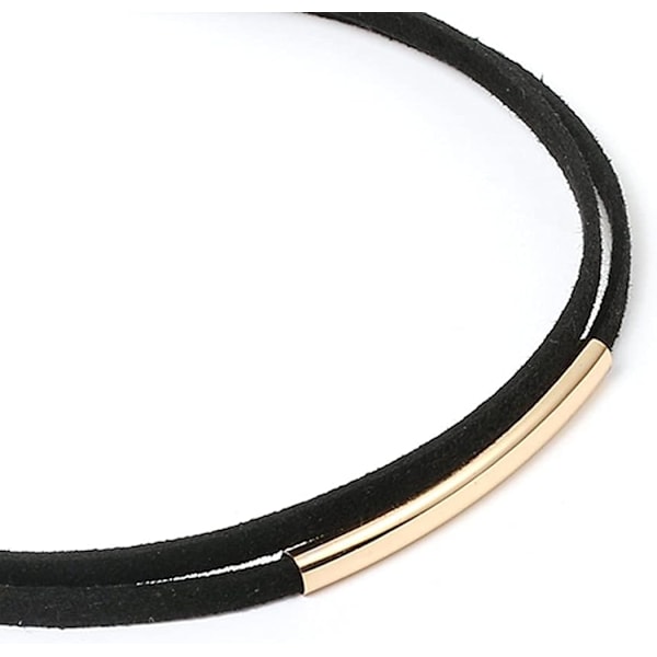 Justerbar choker-halskjede i svart, for kvinner og jenter