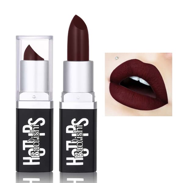 Sort Halloween-læbestift - Mørk mat læbefarve til festlig makeup Aunt Red