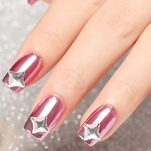 Nagelpulver metall spegeleffekt holografisk aurora kameleont pigment, nagelkonst gel fast magiskt spegelpulver