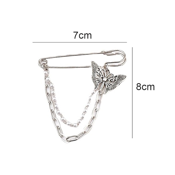 Hängande lång kedjebrosch pin för män kvinnor mode retro bar pins säkerhetsnål punk cool kedjor tröja sjal krage kappa broscher pin för flickor