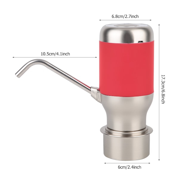 Älykäs Vedenpumppu Automaattinen Kannettava Vedenjakaja Langaton (Akku Sisältyy) (Punainen)
