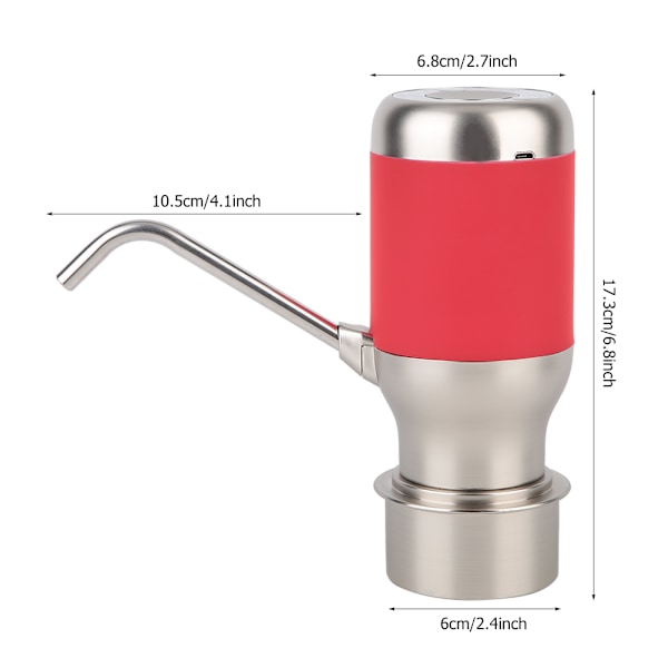 Intelligent Vattenpump Automatisk Bärbar Vattenbehållare Trådlös (Batteri Ingår) (Röd)