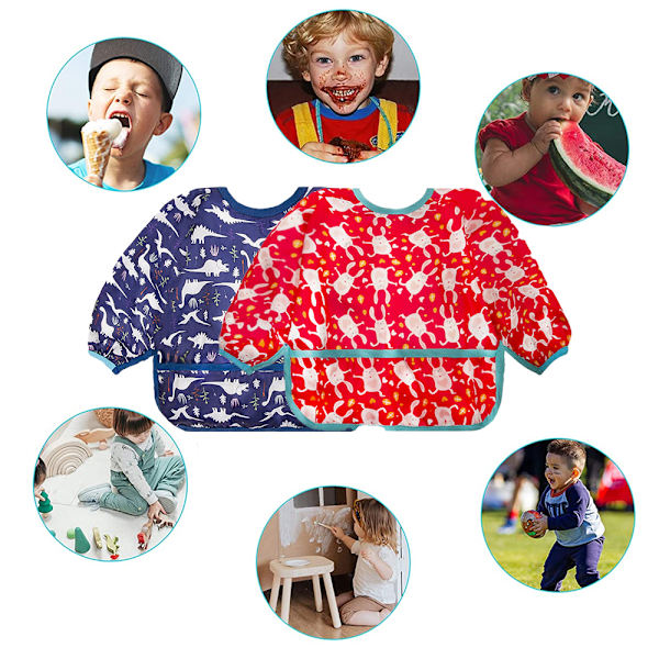 Långärmade Babysalladar, Spädbarnssalladar För Att Äta, Plast Salladar, Babysalladar, Avvänjningssallader, Smock Salladar