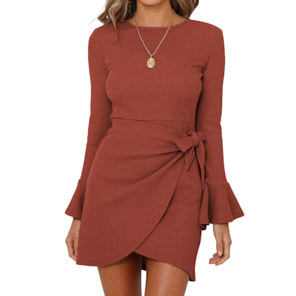 Kvinnors Sexig Långärmad Mini Bodycon Klänning, Elegant Klänning, present till kvinnor