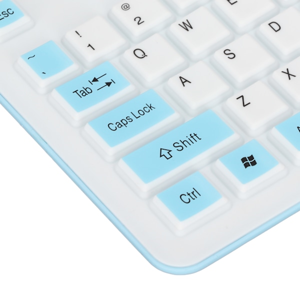Hopfällbart Silikon-tangentbord 106 Tangenter Vattentätt Dammsäkert Hopfällbart USB-trådbundet Tyst Silikon-tangentbord för PC Laptop Spel Blå
