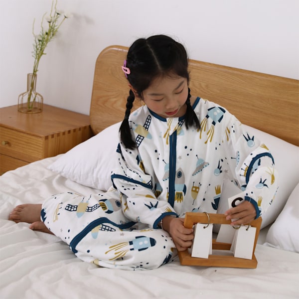 Forårs- og efterårssovepose til baby med fødder, airconditioneret rum, anti-sparktæppe, langærmet swaddle