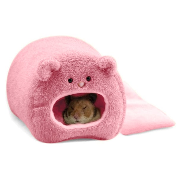 Varmt seng-hus for rotte og hamster, myk fleece-hytte, hengende hengekøye, søt leketøy-reir for små dyr
