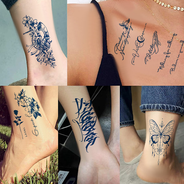 Tatuoinnit kestävät 1-2 viikkoa, 10-arkkinen väliaikainen tatuointi, tatuointitarrat aikuisille miehille, naisille, tytöille ja lapsille
