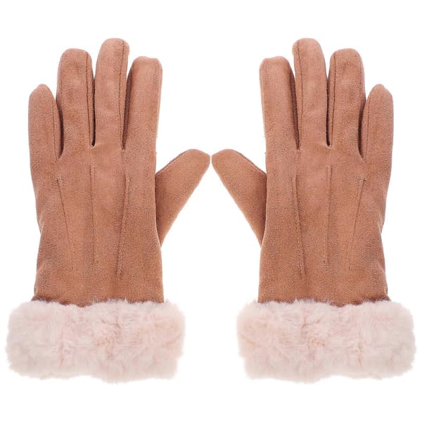 1 par brune vinter damehandsker Fuld dækning Touch Screen Luffer Mode Varme Håndbeskyttere til kvinder Hold varmen - One Size Brown M