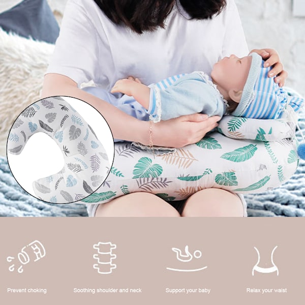 Ammepude og babypositioneringshjælper, maskinvaskbar U-formet pleje- og babystøttepude