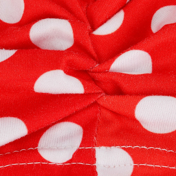 Cute Baby Printed Bow Knotted Hat Toddlers Soft Hat for 3-18 Months Baby (Red with White Dot)