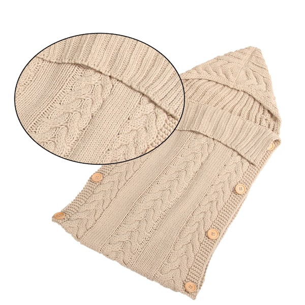 Nyfödd Baby Wrap Swaddlefilt Stickad Sov-Säck