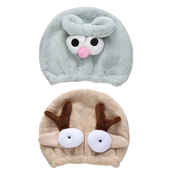 2-pack Mjuka Absorberande Snabbtorkande Hårhanddukar för Barn - Huvudomslagssats