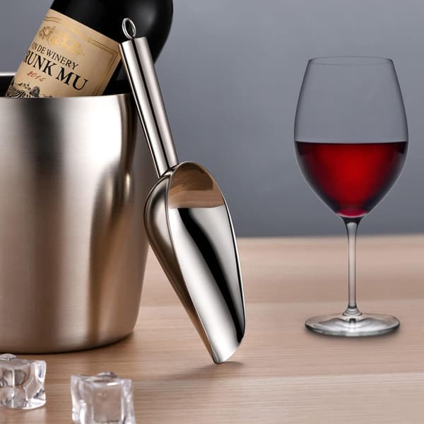 Ice Machine Scoop, Durable Stainless Steel Material with Ergonomic Handle, Premium U-Shaped Bowl, Versatile with Smooth Edges[TT]