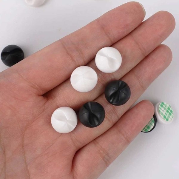 6-pack, Självhäftande, Kabelhållare, Vit