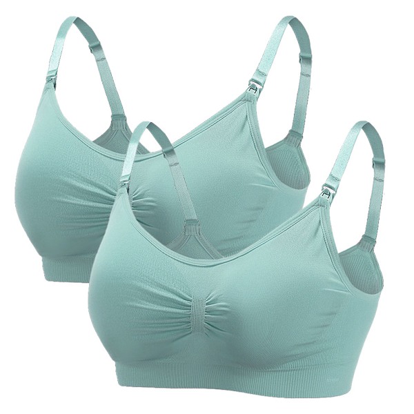Amningsbh för kvinnor, sömlös, med klipp för amningspads, graviditetsbh, 2-pack