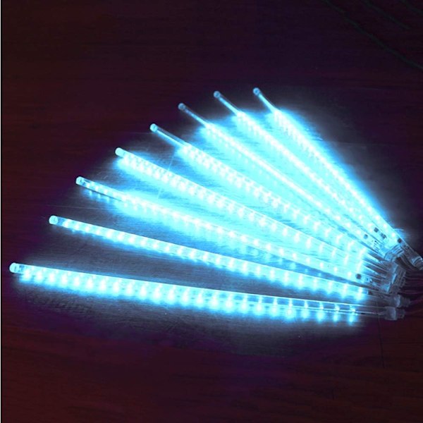 Roytong Meteor Shower Rain Lights, LED istappar med hög ljusstyrka, vattentät och kaskadbar, 30 cm 8 rör 192 glödlampor, till jul