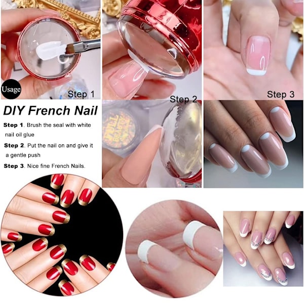 3 st Nail Art Stamper, Klar Stampningsverktyg, Avtagbar Silikon Nail Art Stamper med Skrapa