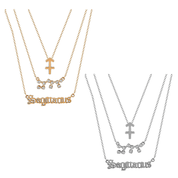 6 stjärnteckenshalsband för kvinnor och flickor, stjärnteckenshänge halsband brev horoskop halsband smycken födelsedagspresent
