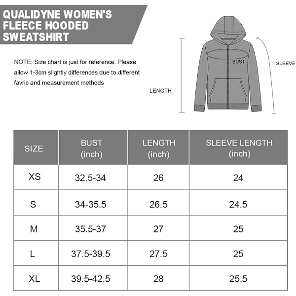 Dame Full-Zip Hættetrøje Fleece Mellemvægt Termisk Sweatshirt Langærmet Hættetrøje