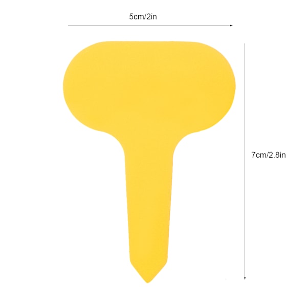100 kpl Muovikasvien T-muotoiset merkinnät Taimitarhan Puutarhan Tarrat 5*7cm (Keltainen)