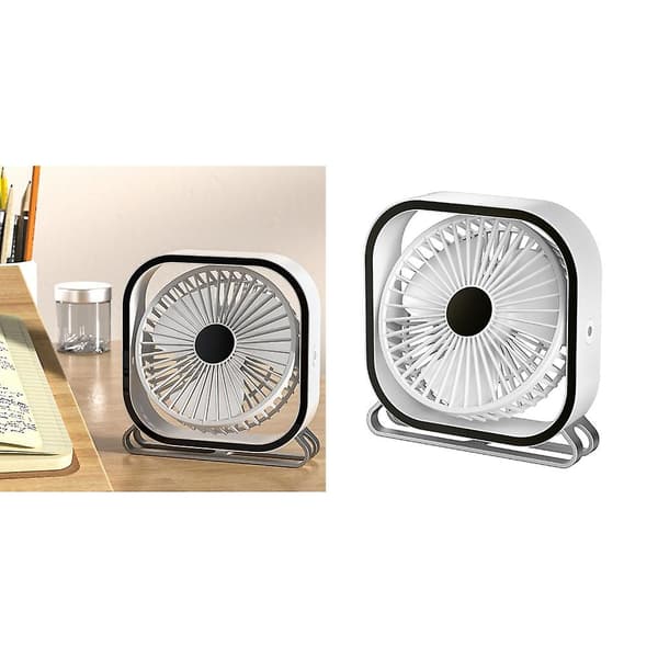 USB Bordventilator Mini Bordventilator 180° Rotation Bærbar Stille 3-hastigheder Justerbar Black