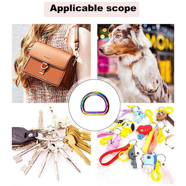 10 stk D-ringer, Webbing Spenne Ring for DIY Sy-poser Belter Hundekrage Tilbehør